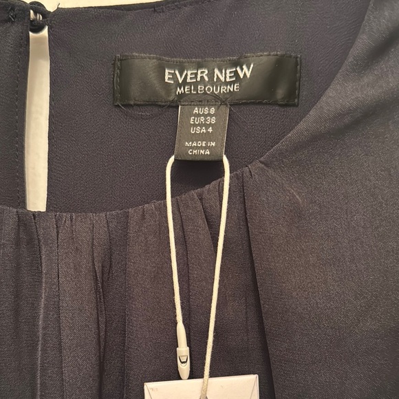 Evernew Navy Payton Pleat-Sleeve Blouse - Picture 6 of 6